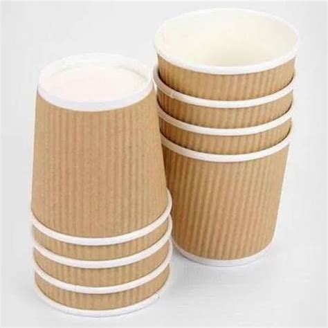 Brown Ml Ripple Paper Cup For Event Packet Size Piece At