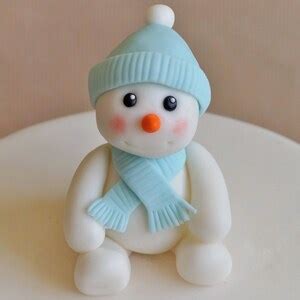 Fondant Snowman Cake Topper Snowman Topper Winter Cake - Etsy