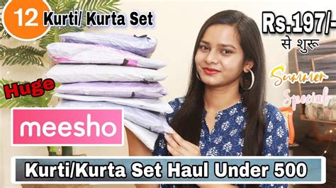 Huge Meesho Kurta Set Kurti Haul Under 500 Meesho Summer Kurti Haul