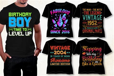 Birthday T-Shirt Design Bundle,birthday t-shirt design templates ...