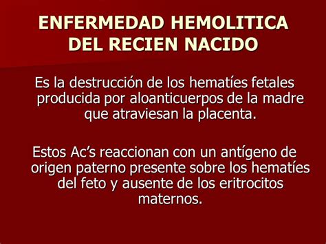 Enfermedad Hemolítica Del Recién Nacido