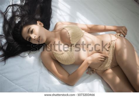 Asian Woman Sexy Beige Bikini Nude Stock Photo Edit Now 1073203466