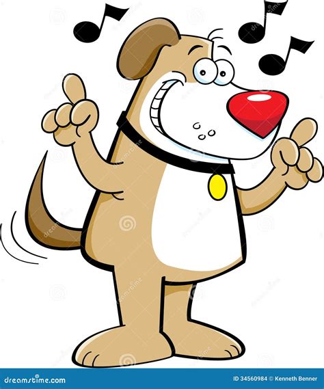 Cartoon dog singing stock vector. Image of clip, singing - 34560984