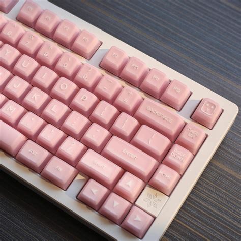 In Stock】sa Profile Peach Blossom Jadewhite Jade Theme Keycap Pbt