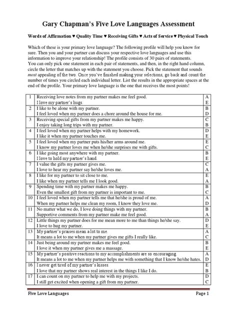5 Love Languages Quiz For Men