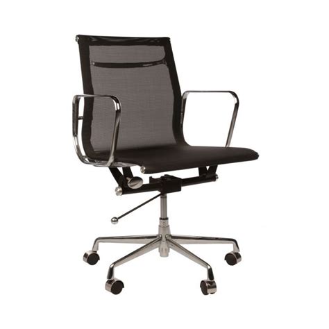 Silla Oficina Giratorioa Con Ruedas E Aluminium Style En Malla Negra