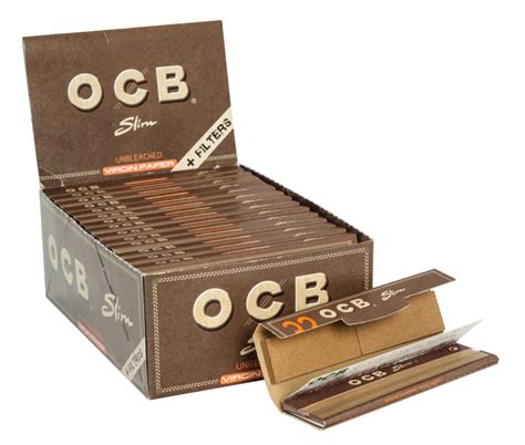 Box Ocb Unbleached Virgin King Size Slim Zigarettenpapier Tips