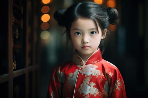 Premium Photo Photography Of Chinese Little Girl Generate Ai