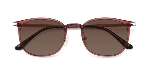 Brown Hipster Lightweight Ultem Tinted Sunglasses With Brown Sunwear Lenses Melinda