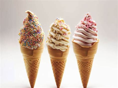 Delicious Ice Cream Cones with Toppings and Sprinkles Stock Photo - Image of delicious, dessert ...