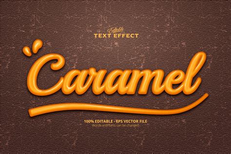 Editable Text Effect Caramel Text Graphic By Yolcura1 · Creative Fabrica