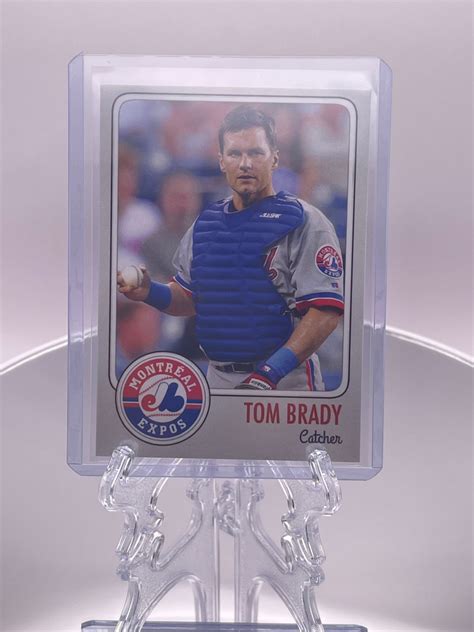 Tom Brady Baseball Card 12 ROOKIE CARD Montreal Expos 1995 Draft Pick ...