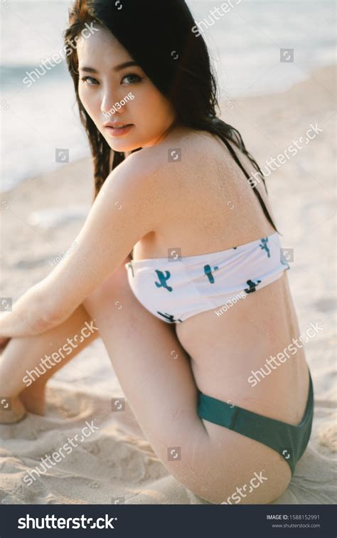 Sexy Asia Woman Green Bikini On Stock Photo Shutterstock