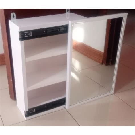 Jual Lemari Rak Kaca Cermin Kamar Mandi Wastafel 30x43x13 Cm Shopee