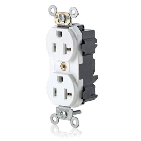 Leviton M5362 SW Lev Lok Commercial Grade Duplex Receptacle 20