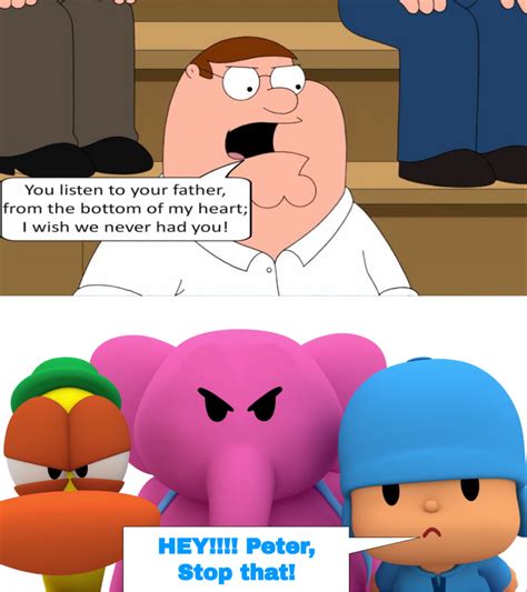 Pocoyo, Pato, and Elly angry at Peter Insults Meg by zmcdonald09 on ...