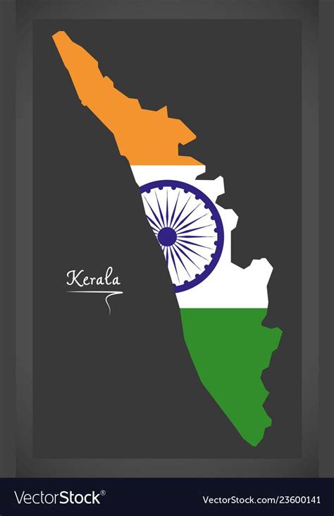 kerala map  indian national flag vector image  vectorstock