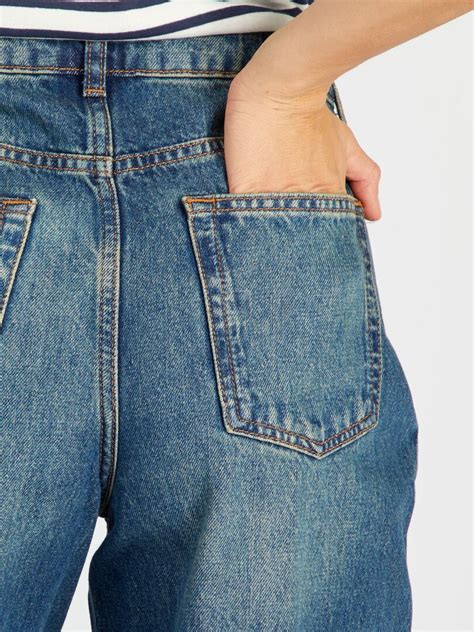 Denim Broek Met Wijde Pijpen Blauw Kiabi