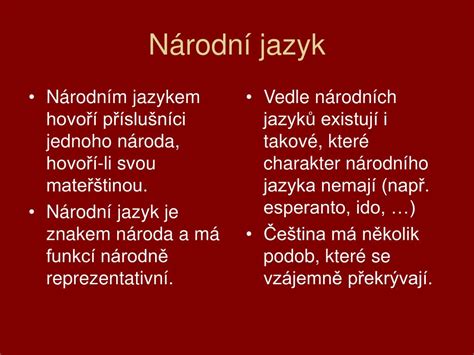 Ppt N Rodn Jazyk A Jeho Tvary Powerpoint Presentation Free