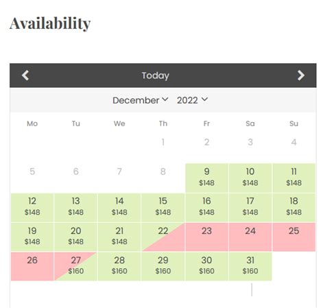 How to Display Prices in Hotel Booking Availability Calendar - MotoPress