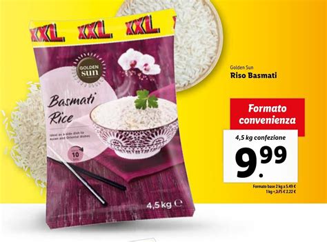 GOLDEN Sun Riso Basmati 4 5 Kg Confezione Offerta Di Lidl