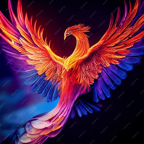 Premium Photo | Phoenix bird on fire mythological fenix bird with ...