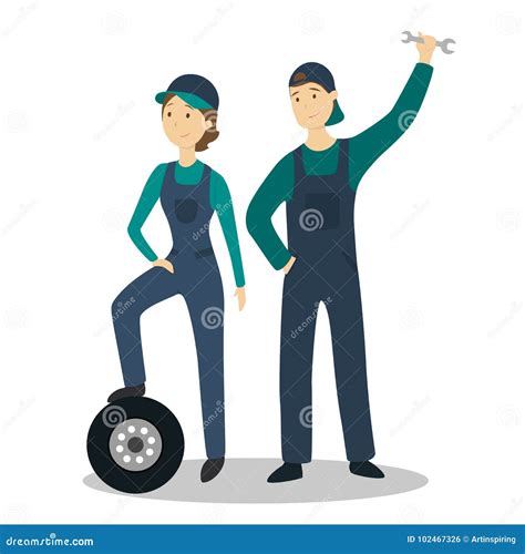 Isolated Mechanic Couple Stock Vector Illustration Of Funny 102467326