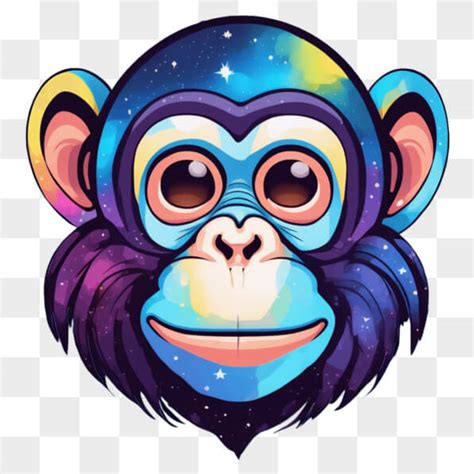 Baixe Cabe A De Macaco Colorido Fundo Espacial Cartoons Creative