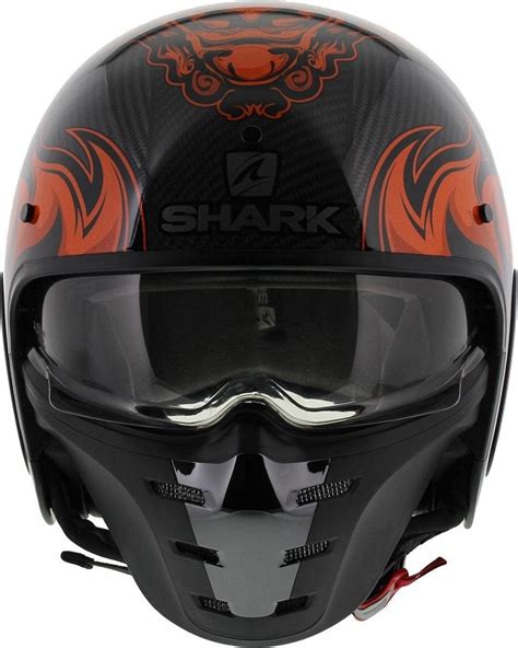 SHARK S DRAK CARBON DAGON Motorhelm Jethelm CARBON Oranje Oranje Maat