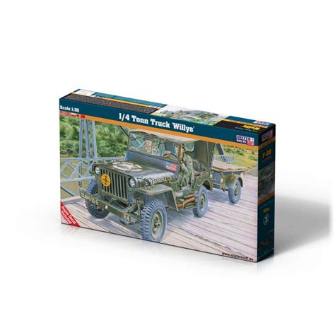 MisterCraft Macheta Militara Jeep With Trailer 1 4 Tone Utility Truck