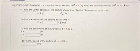 Solved Particle Initially Located At The Origin Has An