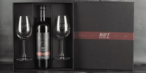 Custom Branded Engraved Wine Glass And Red Wine Packages