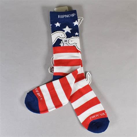 Rip N Dip Fuck Ya Merica Socks Red White Blue ACCESSORIES From