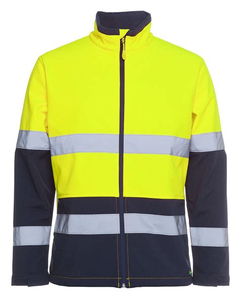 Hi Vis Soft Shell Water Resistant Taped Jacket Yellow Navy Spartan