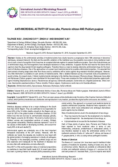 (PDF) International Journal of Microbiology Research | Devangi Chachad ...