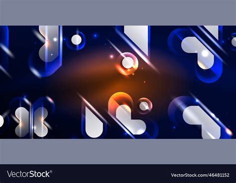 Abstract Background Glowing Neon Light Geometric Vector Image