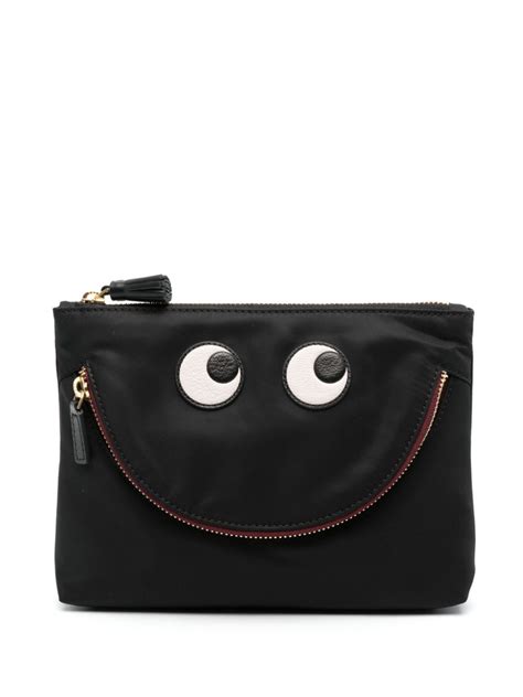 Anya Hindmarch Eyes クラッチバッグ ブラック Farfetch Jp