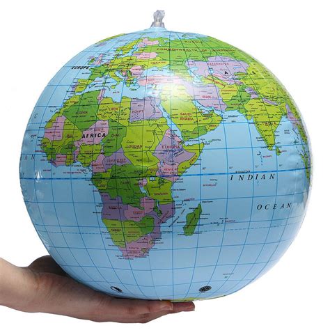 38cm PVC Inflatable Earth World Globe Map Beach Ball Teach Aid