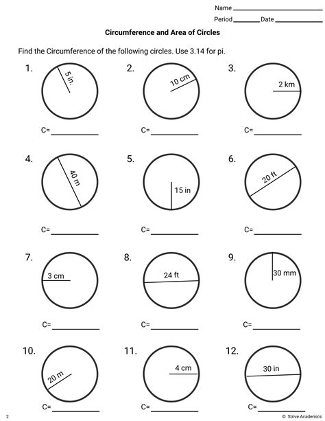 Circumference and Area Combined | PDF | Geometric Measurement | Space - Worksheets Library