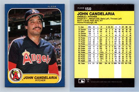 John Candelaria Angels Fleer Baseball Trading Card