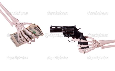 Skeleton Hand Holding Gun