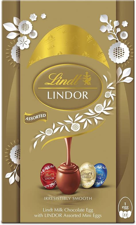 Lindt Lindor Assorted Chocolate Easter Egg Medium 215g Contains