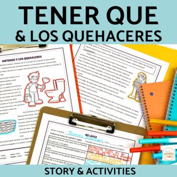 Tener Que And Quehaceres Spanish Chores Vocabulary Reading Comprehension