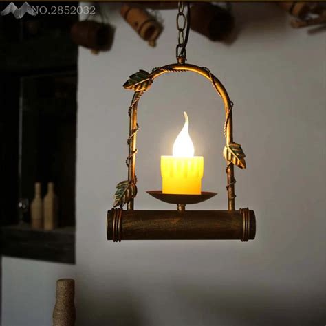 Buy Iron Candle Pendant Light Village Nostalgic Lights