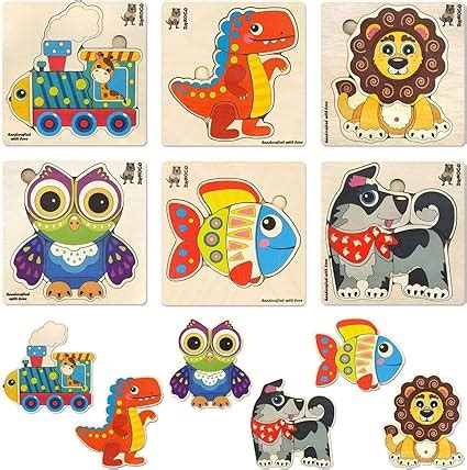 Wooden Jigsaw Puzzles Brain Teaser 3D Animal Puzzles Learning STEM Toys ...