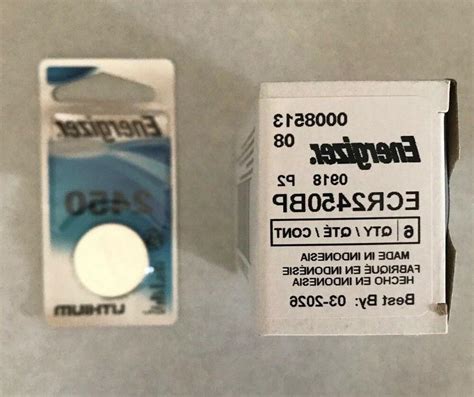 10 Pcs Energizer CR2450 ECR2450 2450 Lithium Coin Cell Butt