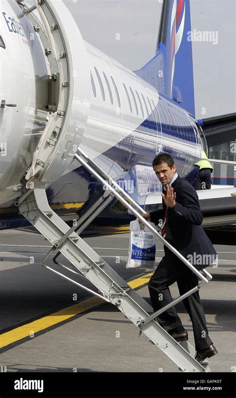 Soccer Rangers Leave Glasgow Airport Rangers Nacho Novo Waves As He