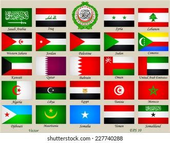 Hakuun Arab World Flags liittyvä vektorikuva (rojaltivapaa) 227740288 ...