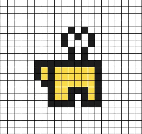 A Small Ish Pixel Art Template Of The Yellow Imposter Dead Split In