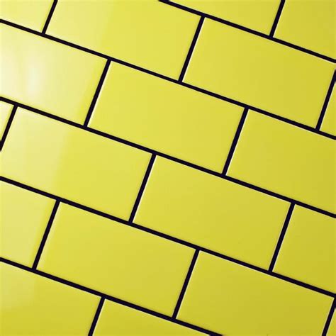 EliteTile Prospect 3 X 6 Ceramic Subway Tile In Glossy Canary Yellow